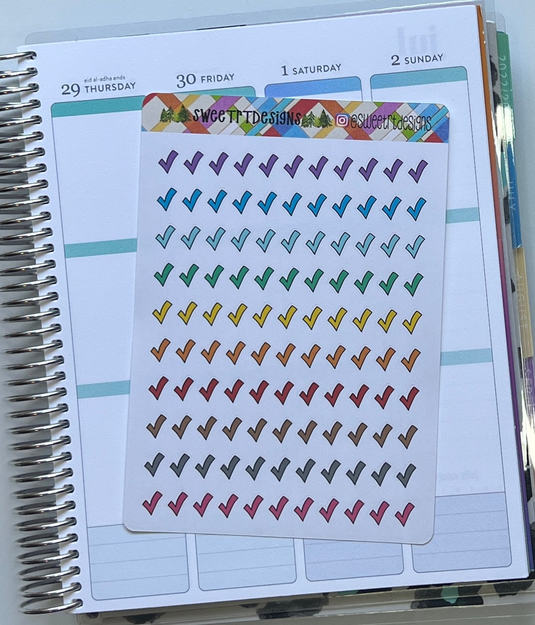 Rainbow Mini Checkmark Planner Stickers - Etsy