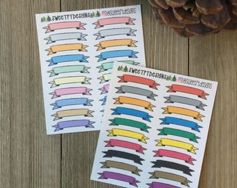 Pegatinas en blanco del planificador de encabezados de banner