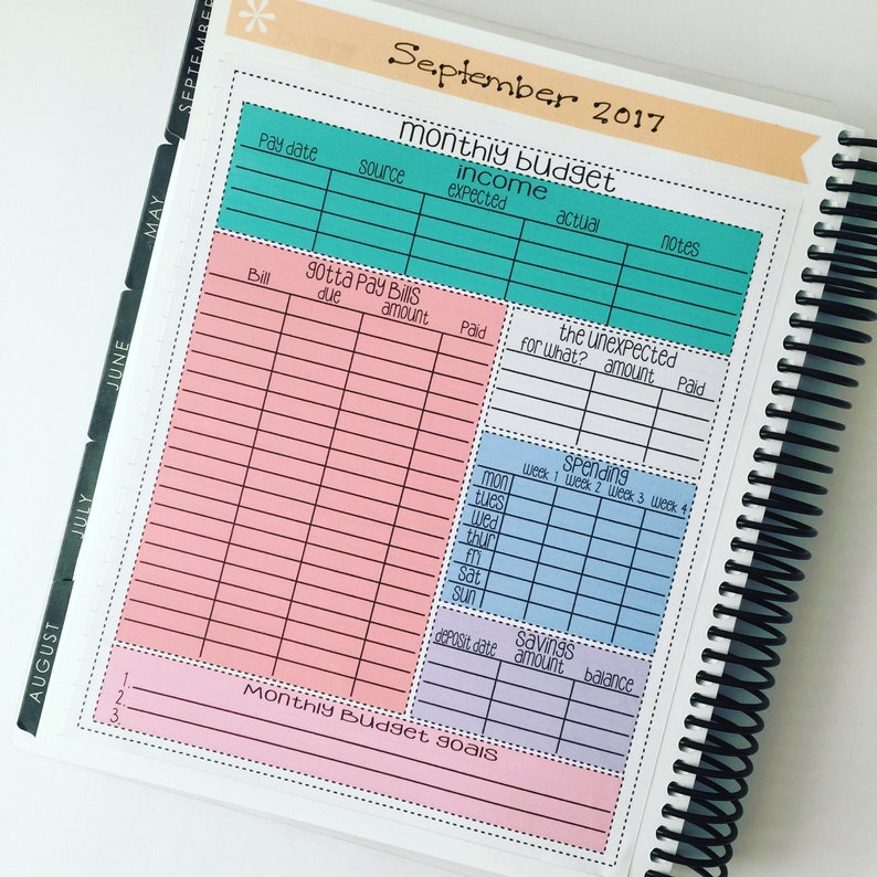 Full Page Monthly Budget Planner Sticker for EC or HP image 1