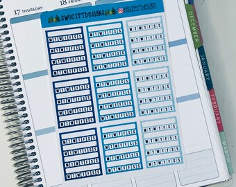 Blue Quad Habit Tracking Planner Stickers