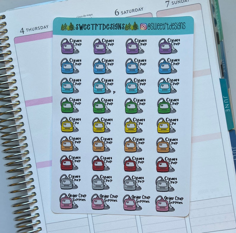 Functional Mini CPAP Planner Stickers - Etsy