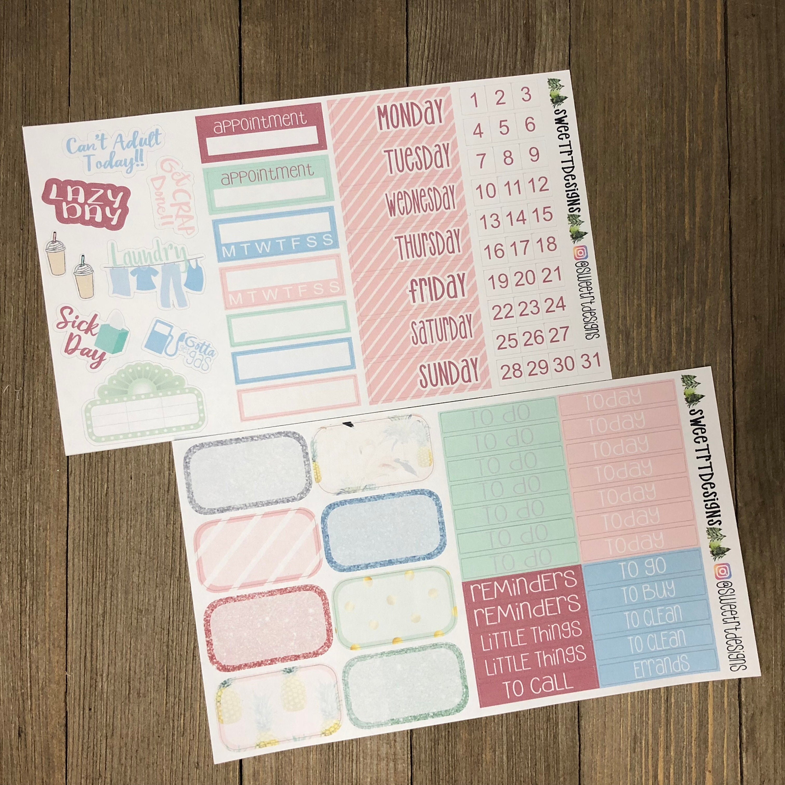 Deluxe Weekly Planner Sticker Kit - Etsy