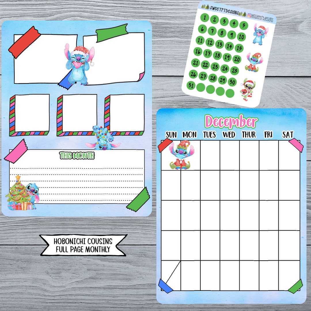 Hobonichi COUSINS 2 Full Page Monthly Planner Sticker Kit With Date ...