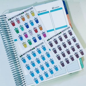 Hand drawn Iced Drinks Planner Stickers