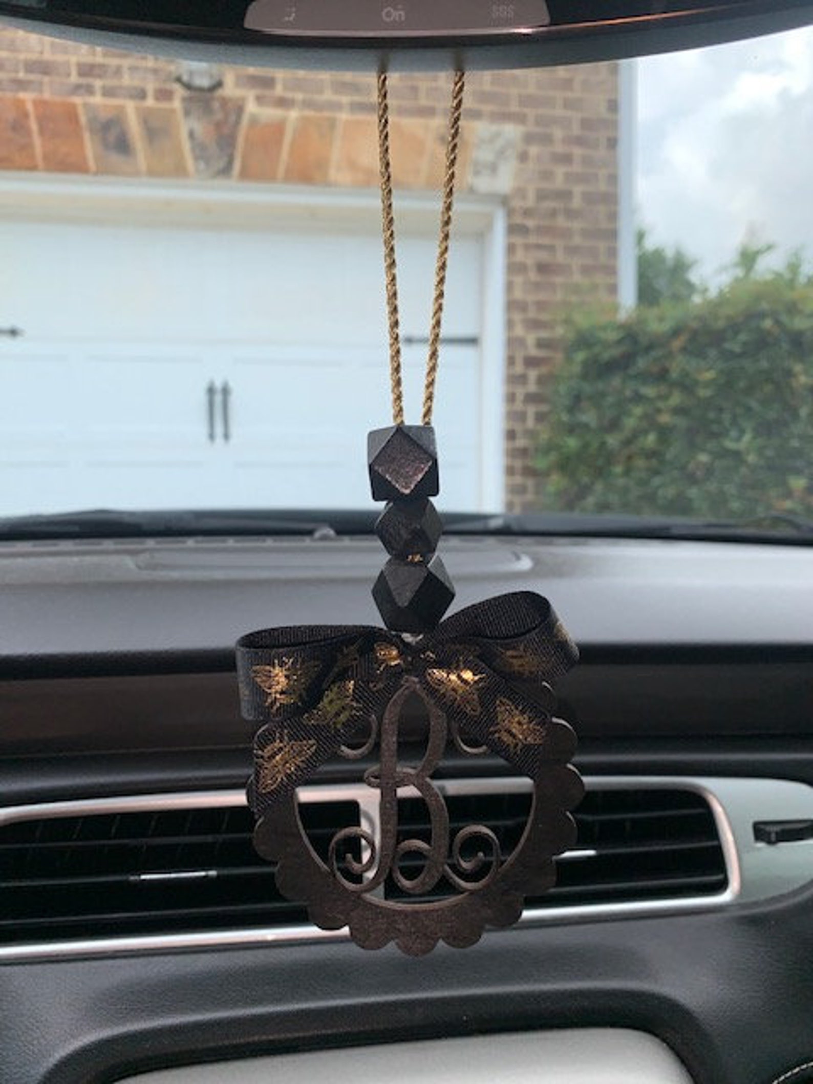 Car Mirror Charms/ Car Mirror Monogram Charms / Monogram Etsy