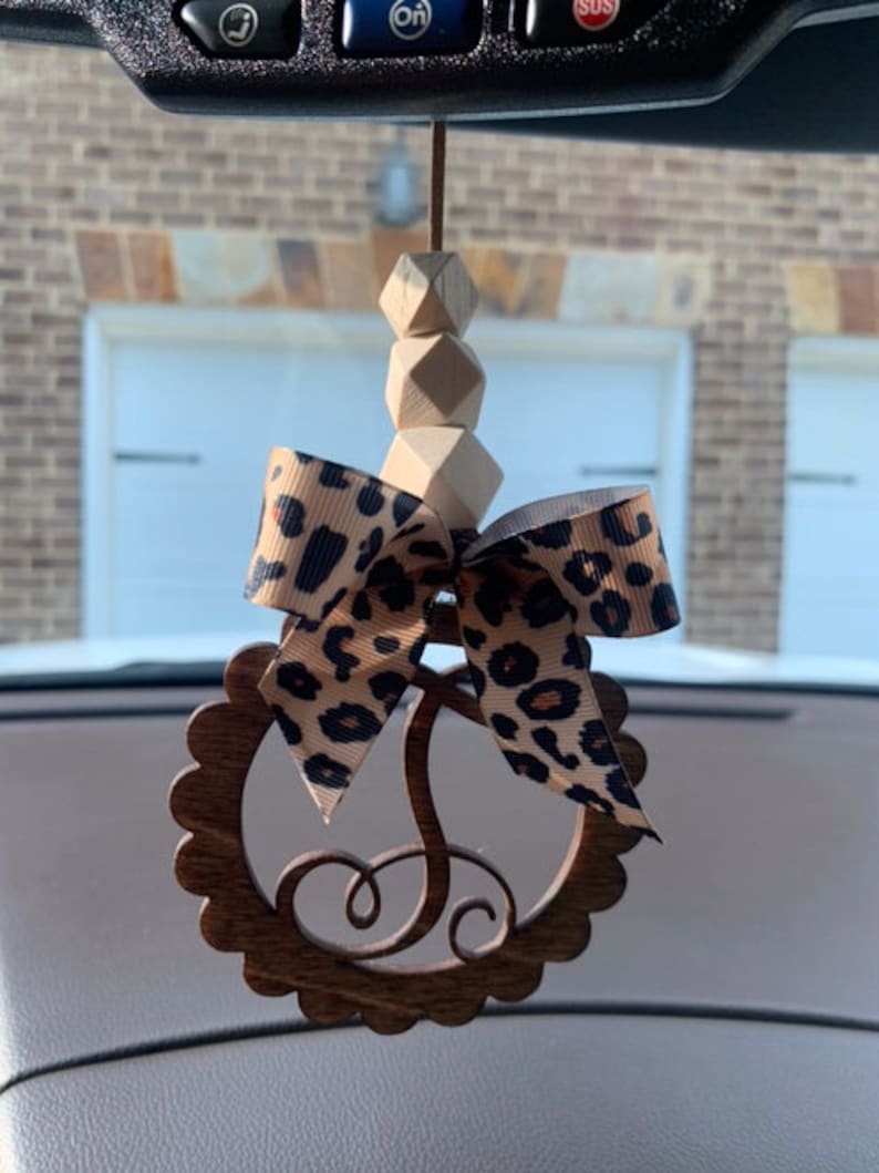 Car Mirror Charms/ Car Mirror Monogram Charms / Monogram Etsy