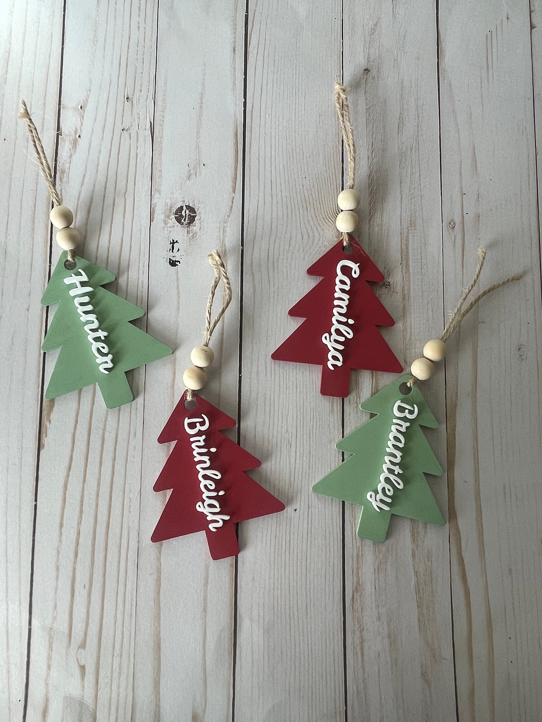 Christmas Tree Name Tag, Stocking Name Tag, Personalized Name Tag, Name ...