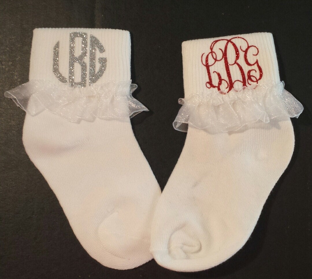 Monogram socks personalized sock girls socks women Etsy