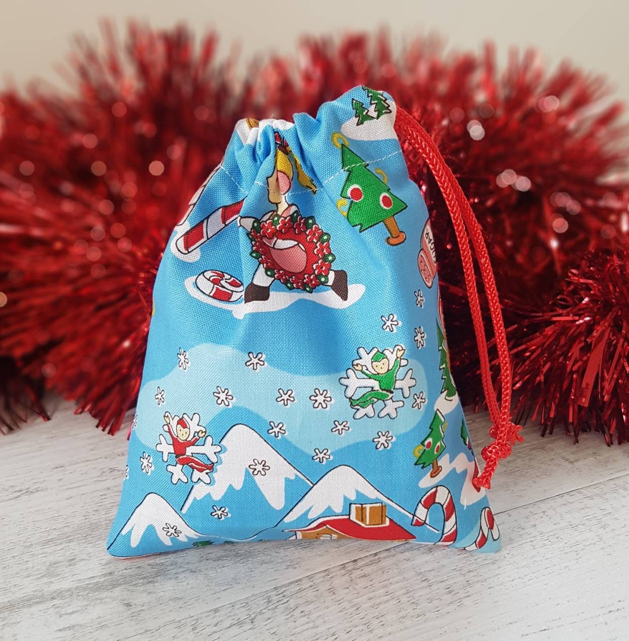 Christmas Gift Bag gift Bag drawstring Gift Bag fabric Gift Etsy