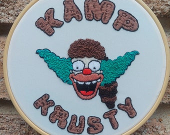Kamp Krusty, FINISHED embroidery hoop