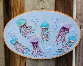 Glass Jellies. FINISHED Embroidery Hoop
