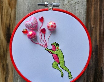 Up up & away, FINISHED embroidery hoop