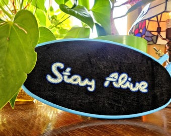 Truce, FINISHED Embroidery Hoop