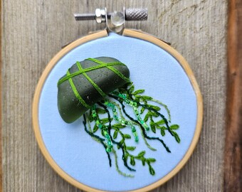 Single Glass Jelly. FINISHED Embroidery Hoop