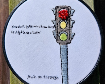 Oldies Station, FINISHED Embroidery Hoop