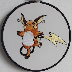 Raichu  finished embroidery hoop