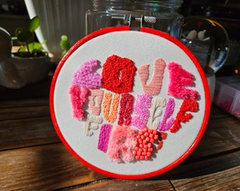 Love Yourself First, FINISHED embroidery hoop