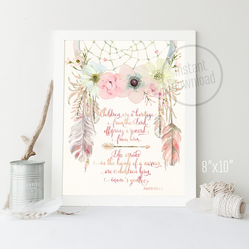 Dreamcatcher Bible Verse Artwork Baby Shower Gift Dreamcatcher  Etsy