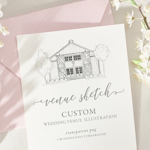 Custom wedding venue sketch. Wedding invitation digital custom venue illustration. Custom art. Destination wedding. Hand-drawn PNG. 901cmp