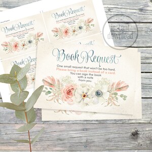 Boekverzoek invoegen bloemen gekruiste pijlen tribale douche. DIGITAAL bestand. Downloaden! Veren aquarel vintage boho blauwgroen perzik. 108CMPEX