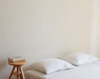 Washed Linen Pillowcase Set of 2 | White Linen Pillow Cover | Stonewashed | Oeko-Tex | US EU UK Custom Sizes
