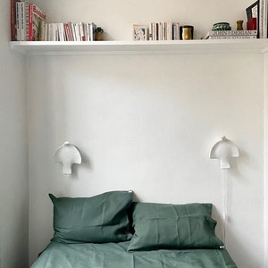 Linen pillowcases. Emerald, dark green, green. A pair of two