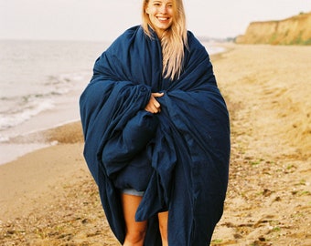 Linen Duvet Cover • Washed European Flax • Soft Breathable Bedding • Minimalist Coastal Wabi-Sabi • Oeko-Tex • US Twin Queen King Custom