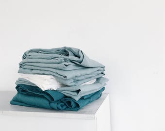 Muestras de tela de lino, retazos de lino europeo lavado, certificado Oeko-Tex, lino natural de peso medio, elige tu color.