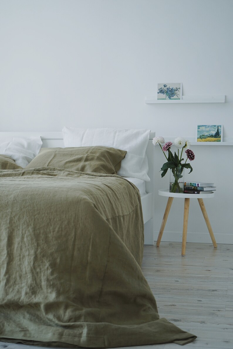 Amazonia 3 Piece Linen Bedding Set Linen Duvet Cover And 2 Etsy