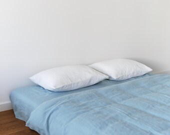 Linen Duvet Cover • Patina Blue Teal Washed Linen • 100% European Linen Bedding • US King Queen Full Twin • Oeko-Tex • Natural Bedding Gift