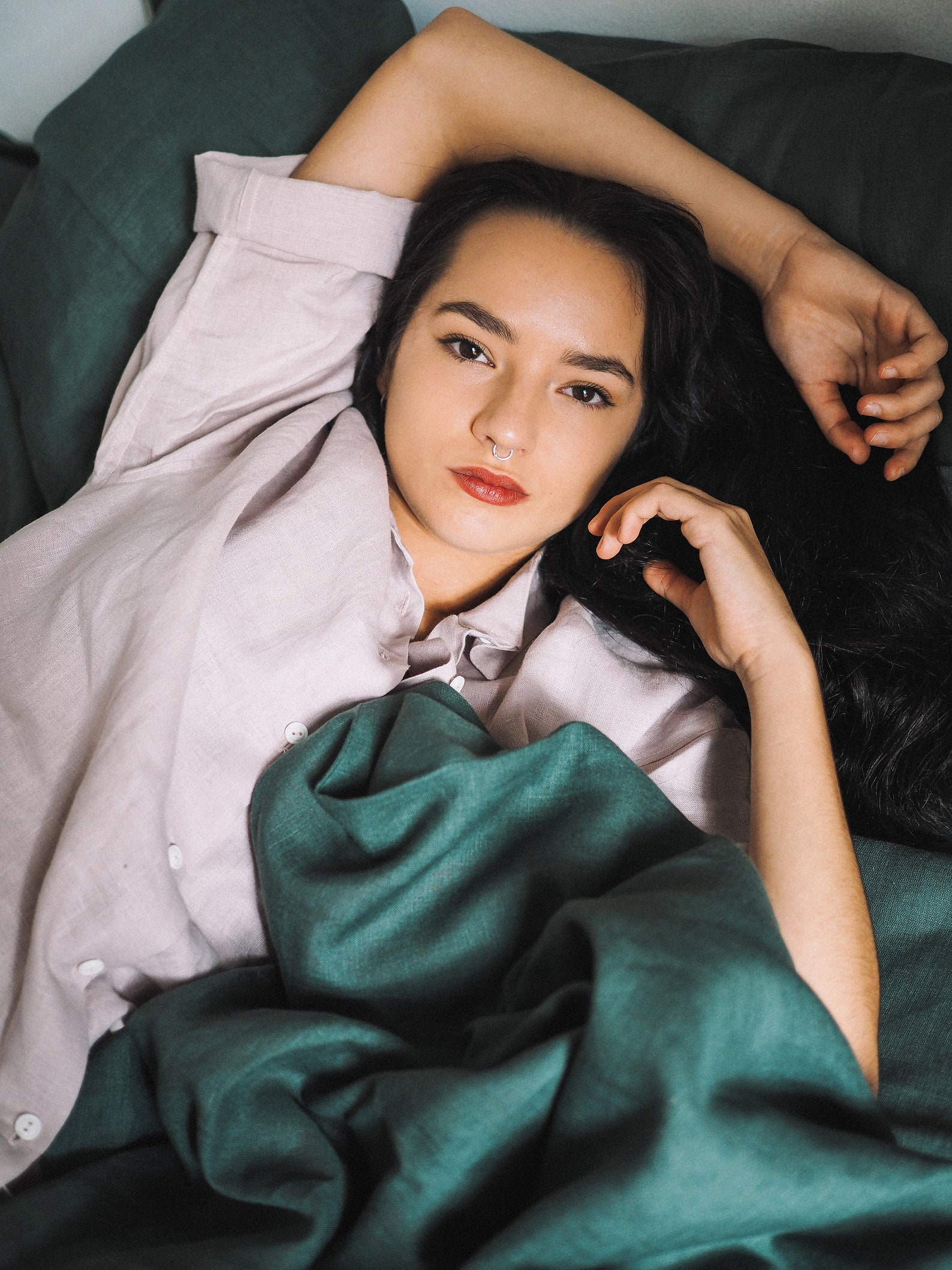 Linen Pajamas. Linen Shirt. Linen Shorts. Smoky Pink. Etsy