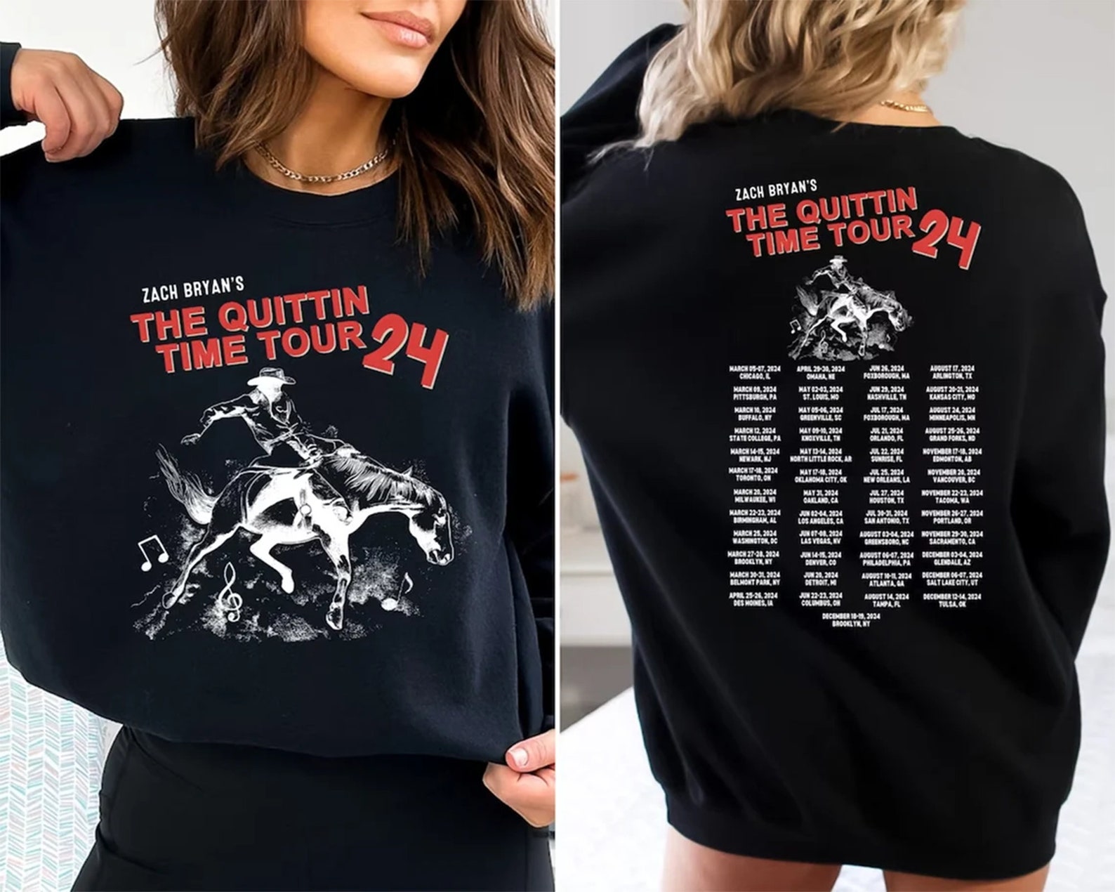 Zach Bryan the Quittin Time Tour 2024 Sweatshirt, Country Music Singer ...