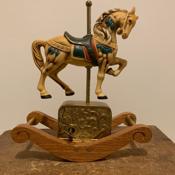 Vintage Willits Carousel Rocking Horse with Music Box