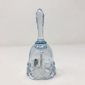Vintage Fenton Glass Blue Bell with Bows