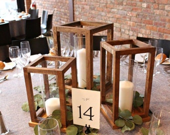 wooden  lanterns wedding table centrepiece decor