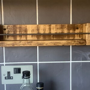 spice rack / herb rack made from Reclaimed wood rustic look with metal rebar image 9