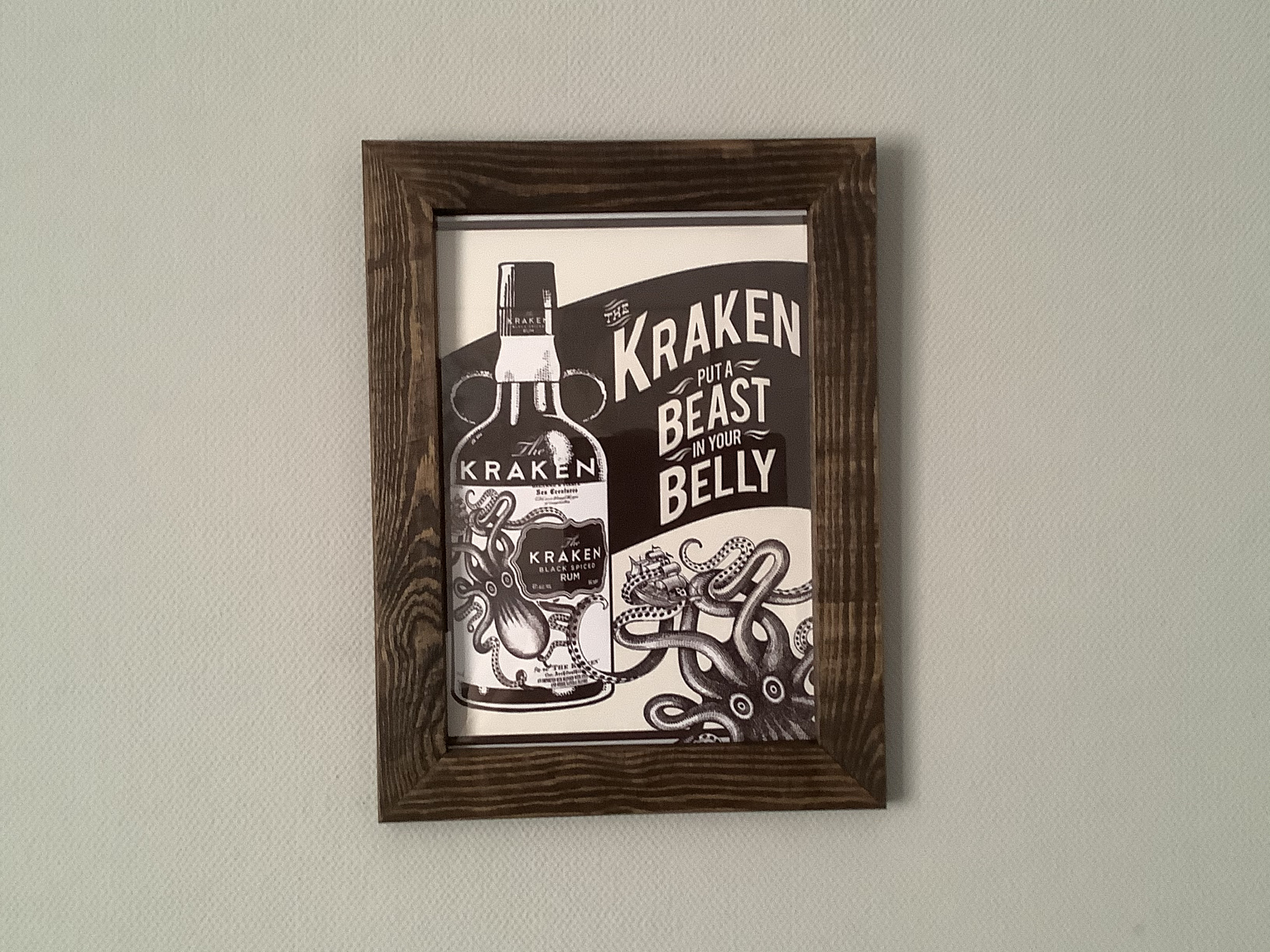 A4 Reclaimed Wood Photo Frame With Bar Poster Print Included Etsy UK