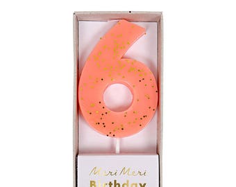 Meri Meri: Pink Number 6 Candle