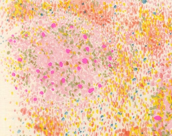 Nani Iro Birds Eye Fabric in Pink + Yellow