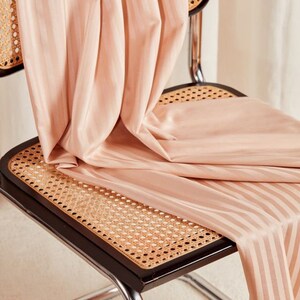 Atelier Brunette: Stripes Blush Viscose Cotton (Sold by the 1/2 Yard)