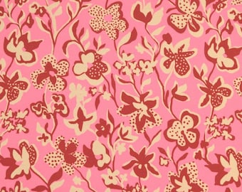 Fabric Godmother: Bella Floral Viscose Crepe Pink (Sold by the 1/2 Yard)