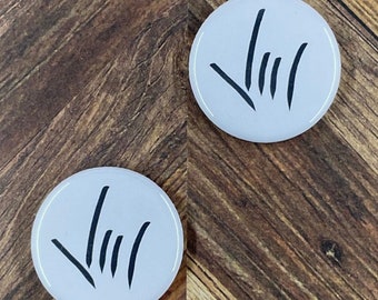 JW Magnets or Pins - ASL I Love You - 1.25" Buttons