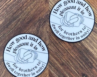 JW Gifts Waterproof Sticker Dwell Together in Unity Button Pin LDC Gift Convention Gift Magnet
