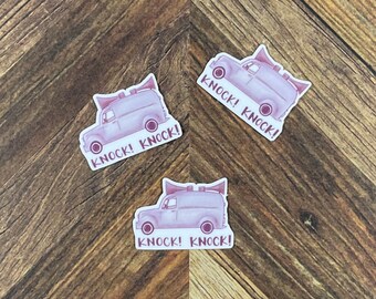 JW Stickers - Knock Knock Sticker - Waterproof Sticker or Ultra Thin Magnet