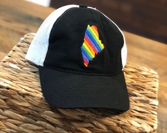 Maine Pride Hat, State Pride Hat, Pride Hat, Rainbow State, Rainbow Hat, State Hat