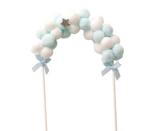 Cloud Arch Cake Topper Blue Pink Baby Shower, Baby Birthday, Kid Party, Gender Reveal