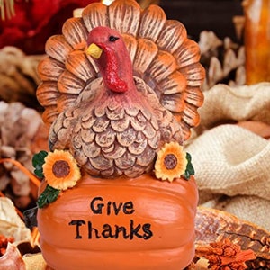 Thanksgiving Table Decoration Centerpiece Turkey Give Thanks Pumpkin Holiday Indoor Kitchen Decoration