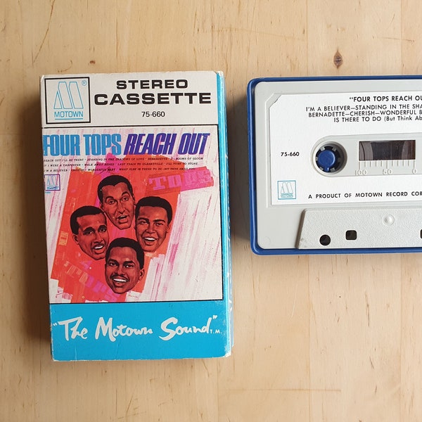 Four Tops tape cassette, Reach Out, Motown, somewhere 70s