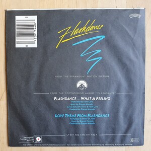 Flashdance... Irene Cara What a Feeling vinyl single, 1983, made in West Germany image 2