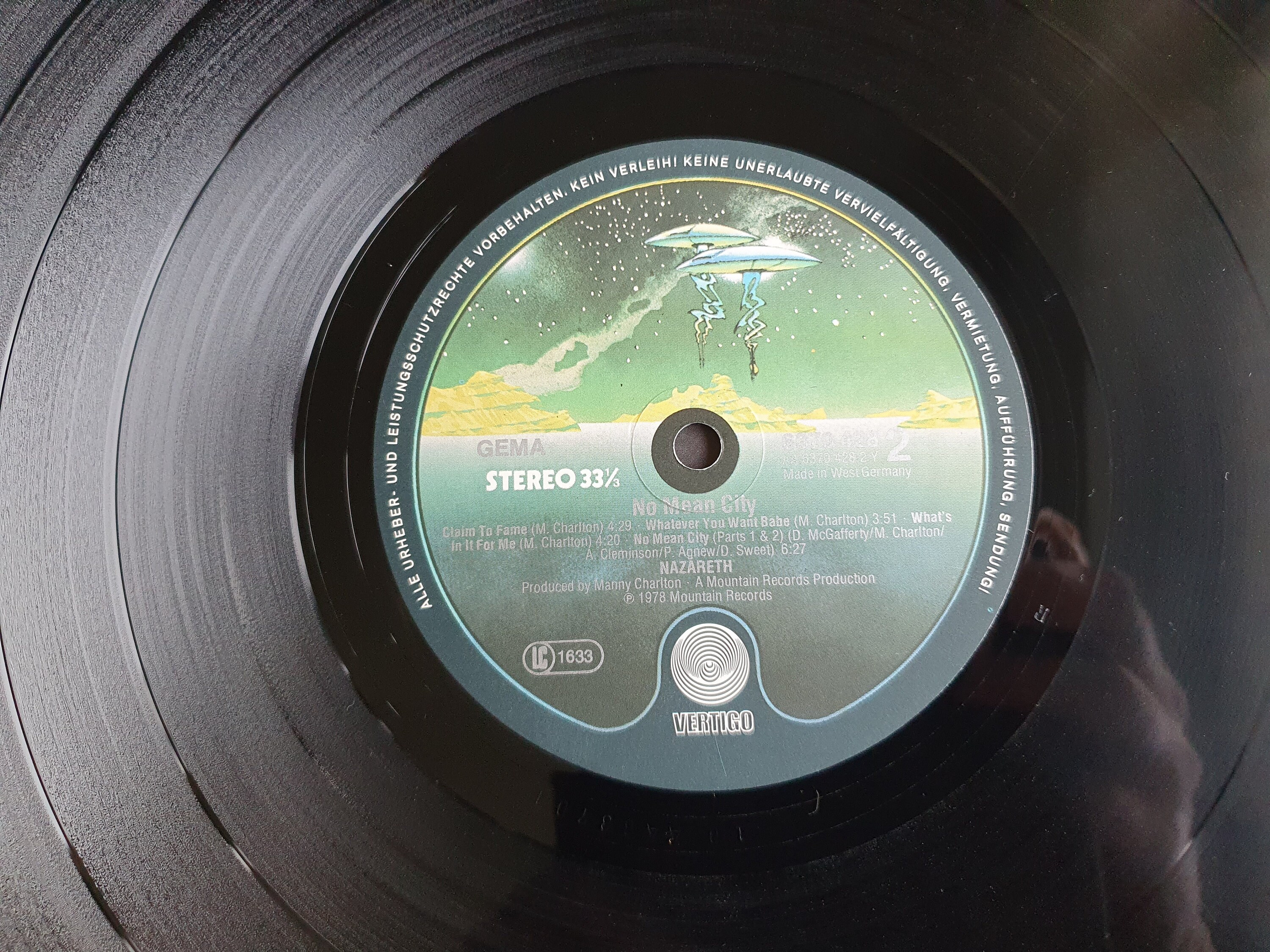 Nazareth Vinyl Album, No Mean City, + Original Inserts, 1978